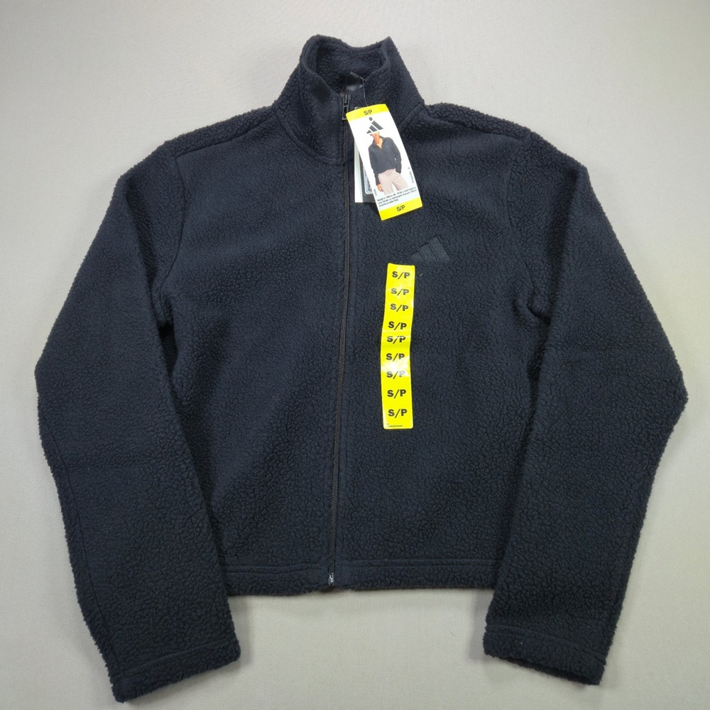 Adidas Fleece Jacket W Fleece FZ Sherpa Full Zip Black Womens Size S JY9032